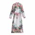 lapel long-sleeved single breasted lace-up printed long shirt dress  NSAM54619