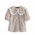 print small round lapel short-sleeved loose shirt  NSAM54632