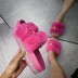 plus size new one-word plush solid color outer wear sandals NSPE54651