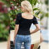 Summer solid color mid-sleeve short sexy casual pullover bottoming shirt  NSLM54694