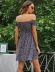 Off-Shoulder High Waist Small Floral Short Dress NSCX54731