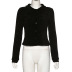 lapel solid color self-cultivation bottoming long-sleeved knitted cardigan  NSMEI54892