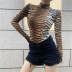 autumn and winter new leopard print high-neck slim long-sleeved bottoming shirt NSMEI54894