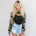 cropped loose camouflage long-sleeved hooded sweater  NSMEI54895
