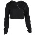 slimming solid color wild diagonal zipper irregular sweatshirt NSMEI55057