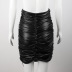 hot sale autumn and winter sexy slim solid color pleated irregular short skirt NSMEI55058