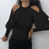 autumn and winter new style Slim round neck strapless long-sleeved T-shirt NSMEI55059