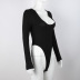 autumn new sexy slim black U-neck long-sleeved jumpsuit NSMEI55066