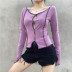 new sexy stitching hollow long-sleeved T-shirt NSMEI55071