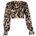 new hot sale leopard print short cropped sexy cardigan NSMEI55075