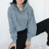 loose hedging short cropped hooded cotton sweatshirt NSMEI55086