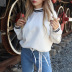 round neck color matching letter printing striped cotton sweatshirt NSMEI55129