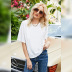 printing casual simple small round neck short-sleeved thin T-shirt  NSLM55248