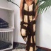 Fashion Check Printed V-neck Sleeveless Loose Jumpsuit NSHEQ55264