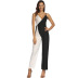fashion black and white color matching sexy suspender jumpsuit  NSHEQ55265