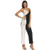 fashion black and white color matching sexy suspender jumpsuit  NSHEQ55265