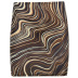 water ripple printing high waist casual A-line short skirt  NSRUI55272