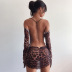 sexy leopard print backless long-sleeved mesh printed dress NSYMA55292