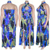 spring new plus size print sexy halter neck fashion split dress NSYMA55296
