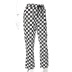 black and white check color contrast casual wide-leg pants NSYMA55312