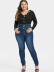 plus size fashion high waist three-buttons denim pants  NSCX55322