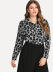new plus size loose and thin leopard print long-sleeved shirt NSCX55325