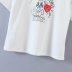 rabbit pattern letter printing short-sleeved round neck T-shirt NSAM55343