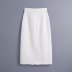 solid color high waist single breasted pocket texture skirt  NSAM55355