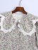 spring print round collar puff sleeve shirt NSAM55380