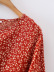 short-sleeved waist belt short slimming floral dress NSAM55388