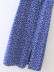square collar floral puff sleeve side slit dress  NSAM55391