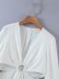 solid color slim deep V-neck waist hollow long-sleeved dress NSAM55395