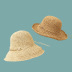 Sombrero de paja con cordones y decoración de metal NSTQ55466