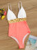 Color block gold bikini swimsuit NSLUT55630
