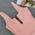 contrast color sexy zipper one-piece swimwear  NSLUT55617