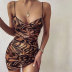 leopard Print Slim Sexy Backless Suspender Dress NSJIM55608