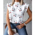 Stand-Up Collar Lip Print Ladies Shirt NSJIM55601