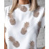 Stand-Up Collar Pineapple Print Ladies Shirt NSJIM55602