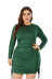 Plus size round neck long sleeve color matching drawstring hip skirt NSLIB55594