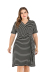 Plus size striped short sleeve v-neck slimming dress  NSLIB55585