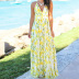 spring and summer new fashion v-neck sling print big swing skirt  NSYIS55568