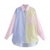  three-color stitching color matching long-sleeved loose blouse NSAM59911