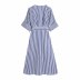 spring linen striped dress NSAM59916