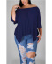 plus size spring and summer fashion solid color loose top NSMF59947