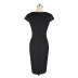 new black lace V-neck casual dress NSMF59954