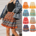hot style print short Bohemian ethnic style ruffled skirt NSLDY60017