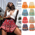 hot style print short Bohemian ethnic style ruffled skirt NSLDY60017