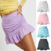 solid color pleated ruffled zipper skirt NSLDY60022