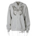 Butterfly Print Long-Sleeved Hooded Sweater NSHTL60046