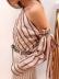 fashion hot sale oblique shoulder strap striped shirt  NSJRM60070